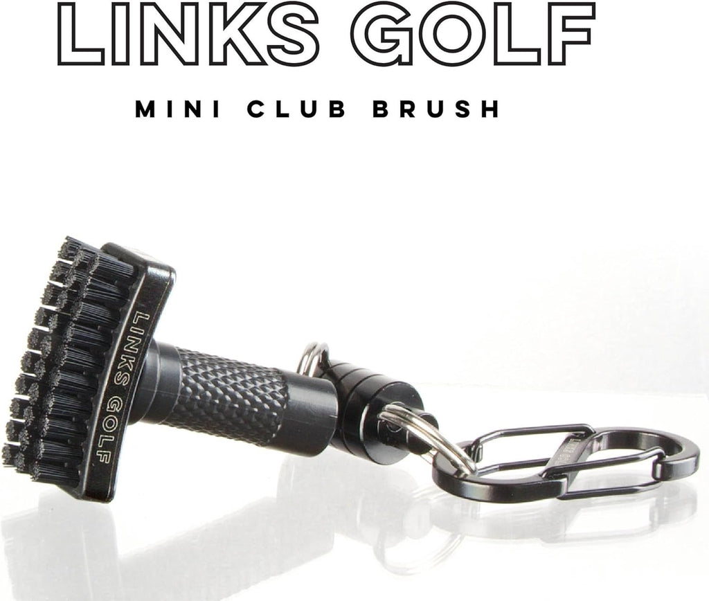 Links Golf – Mini Golf Club Brush, Portable Golf Club Cleaner with Quick-Release Magnet &