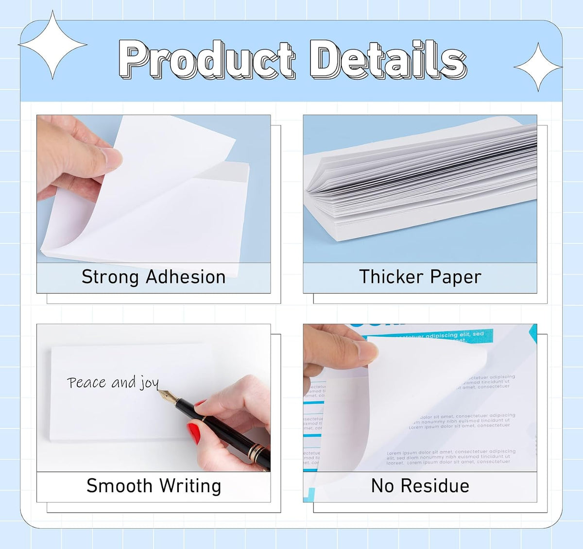 Agoer Sticky Notes 3 x 5 in, 10 Pads Sticky Note Pads