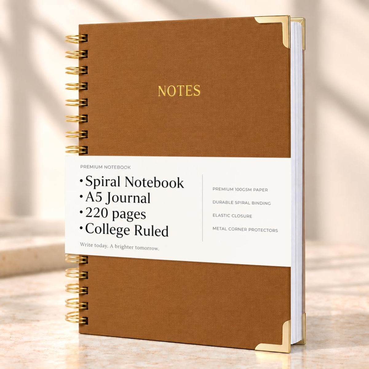 Aesthetic Thick Spiral Notebook Journal For Women in B5 - Linen Hardcover
