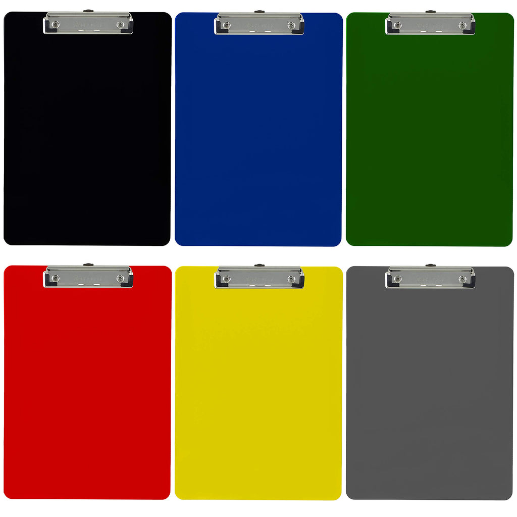 Trade Quest Black Plastic Clipboards Letter Size Low Profile (6-Pack)