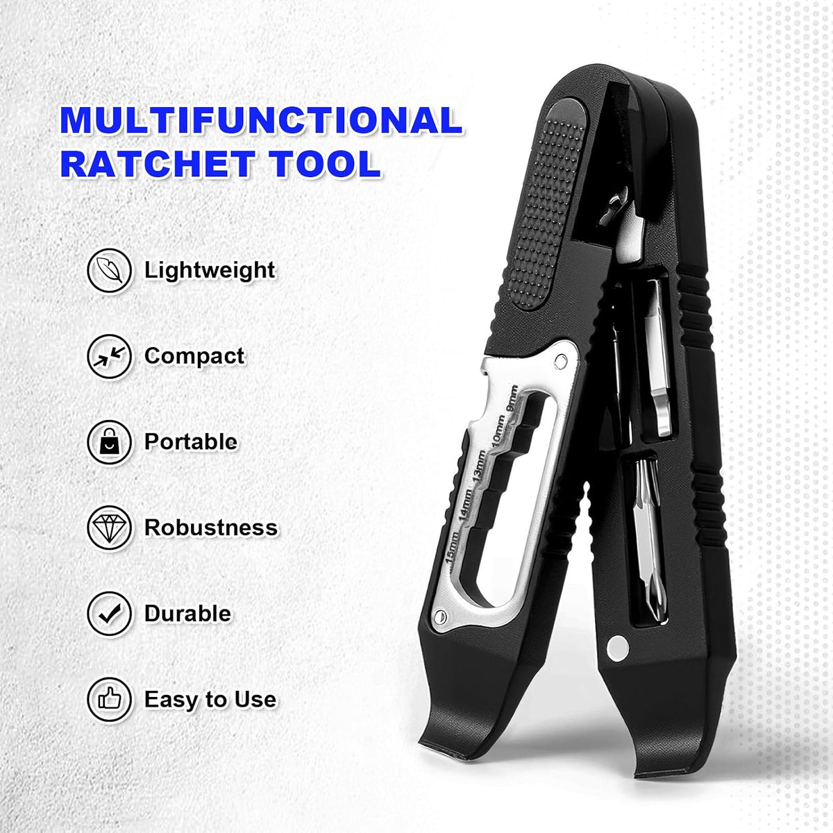 14-in-1 Bike Tire Levers Kit, Bike Multitool, Mini Ratchet Wrench