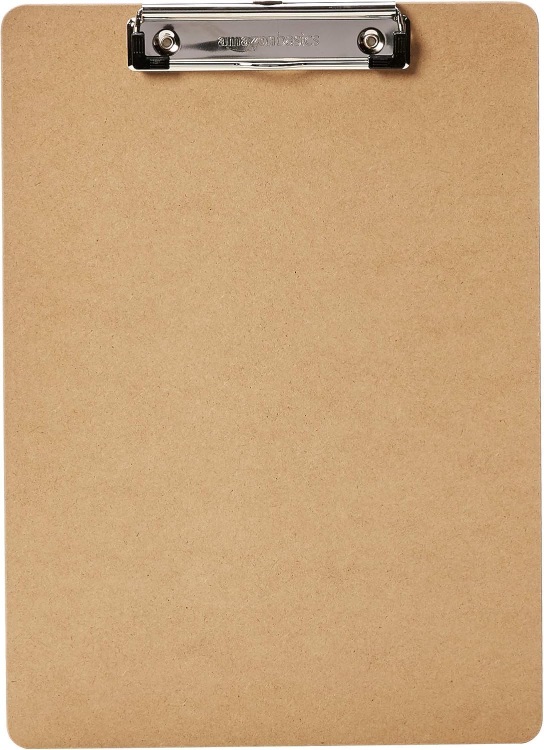 Amazon Basics Hardboard Office Clipboard, Low-Profile, Letter Size, 9" x 12.5", Brown