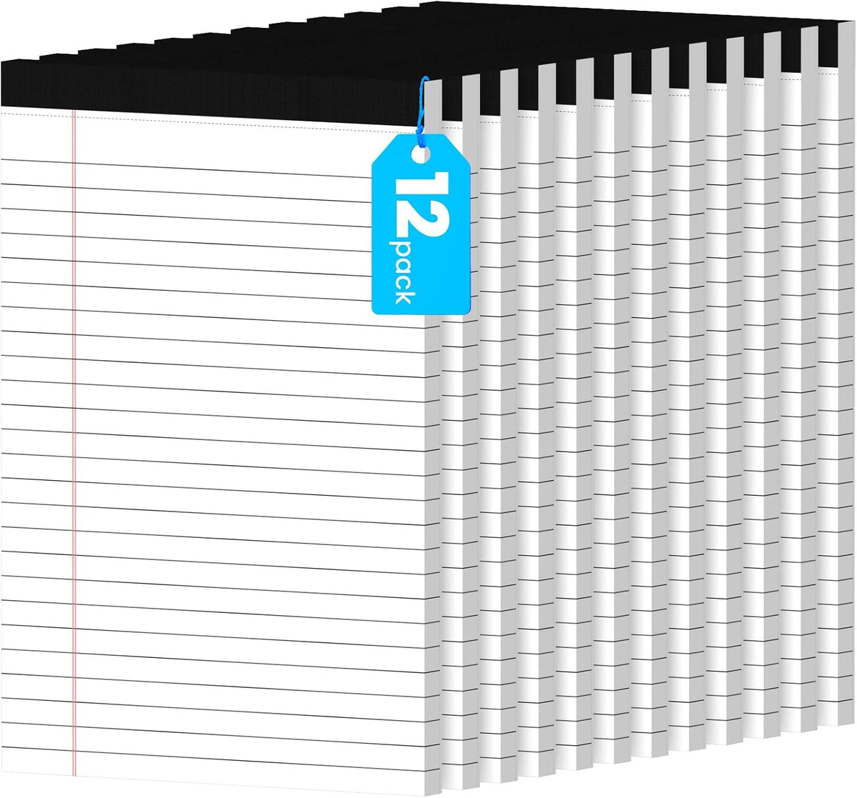 12 Pack Notepads 5x8, White, Small Legal Pads, Perforated Notebook