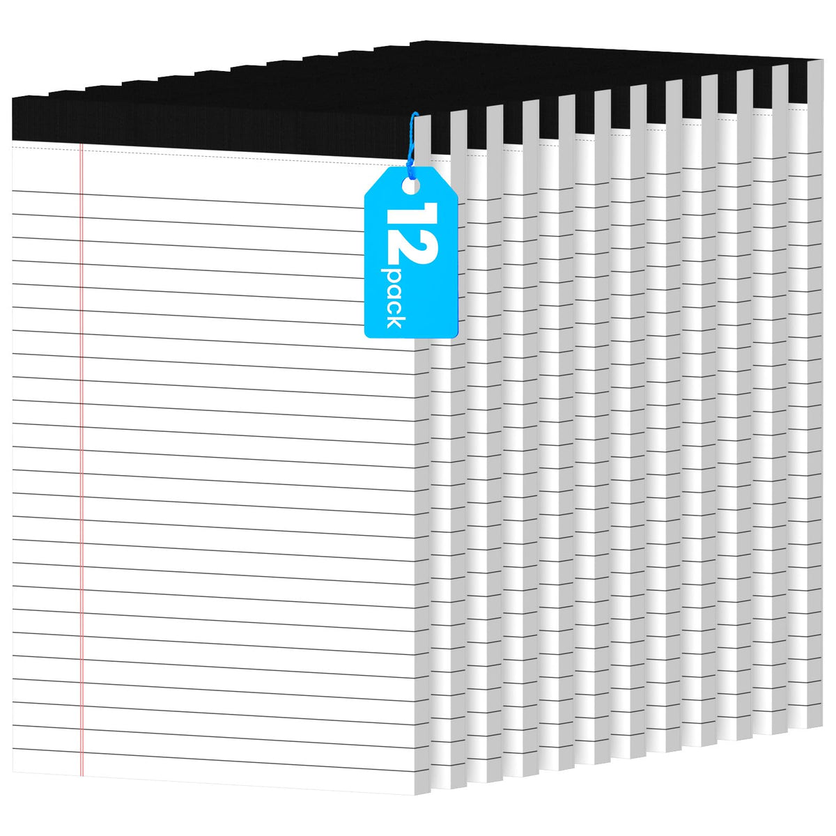 12 Pack Notepads 5x8, White, Small Legal Pads, Perforated Notebook