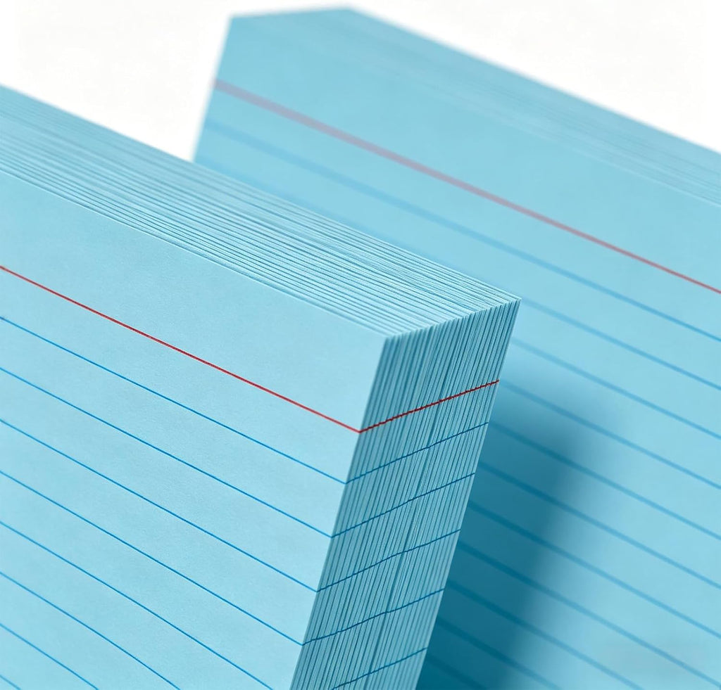 5x7 Index Cards (100 Count), Heavyweight 160gsm Blue Note Cards for Office — College