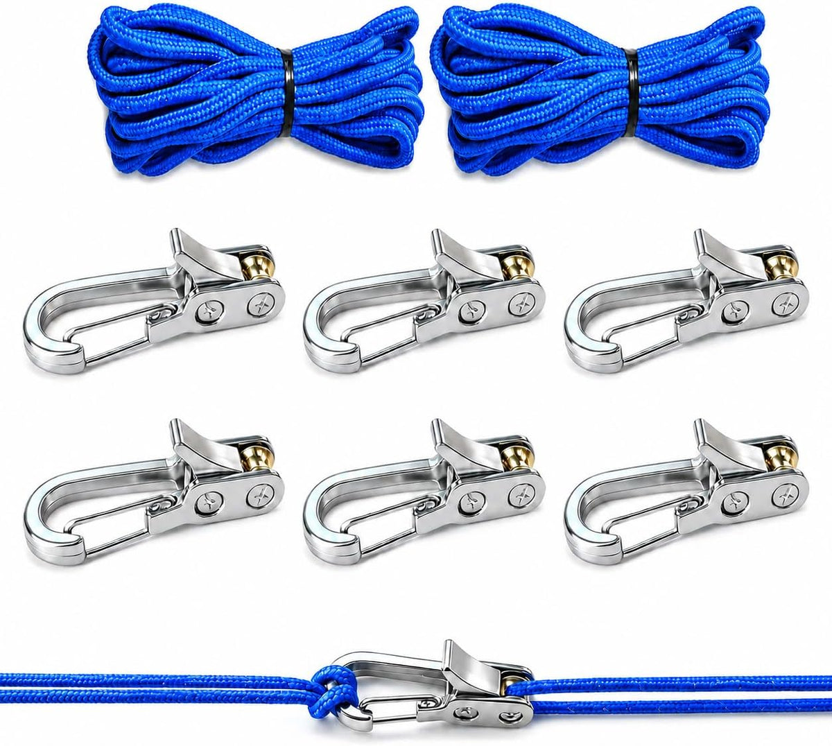 6-Pack Paracord Adjusters,Rope Tightening Tool & Tensioner