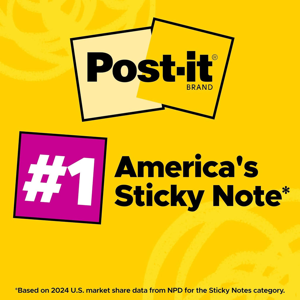 Post-it Super Sticky Notes, 3 x 3 in, Washed Denim, 5 Pads, 90 Sheets/Pad