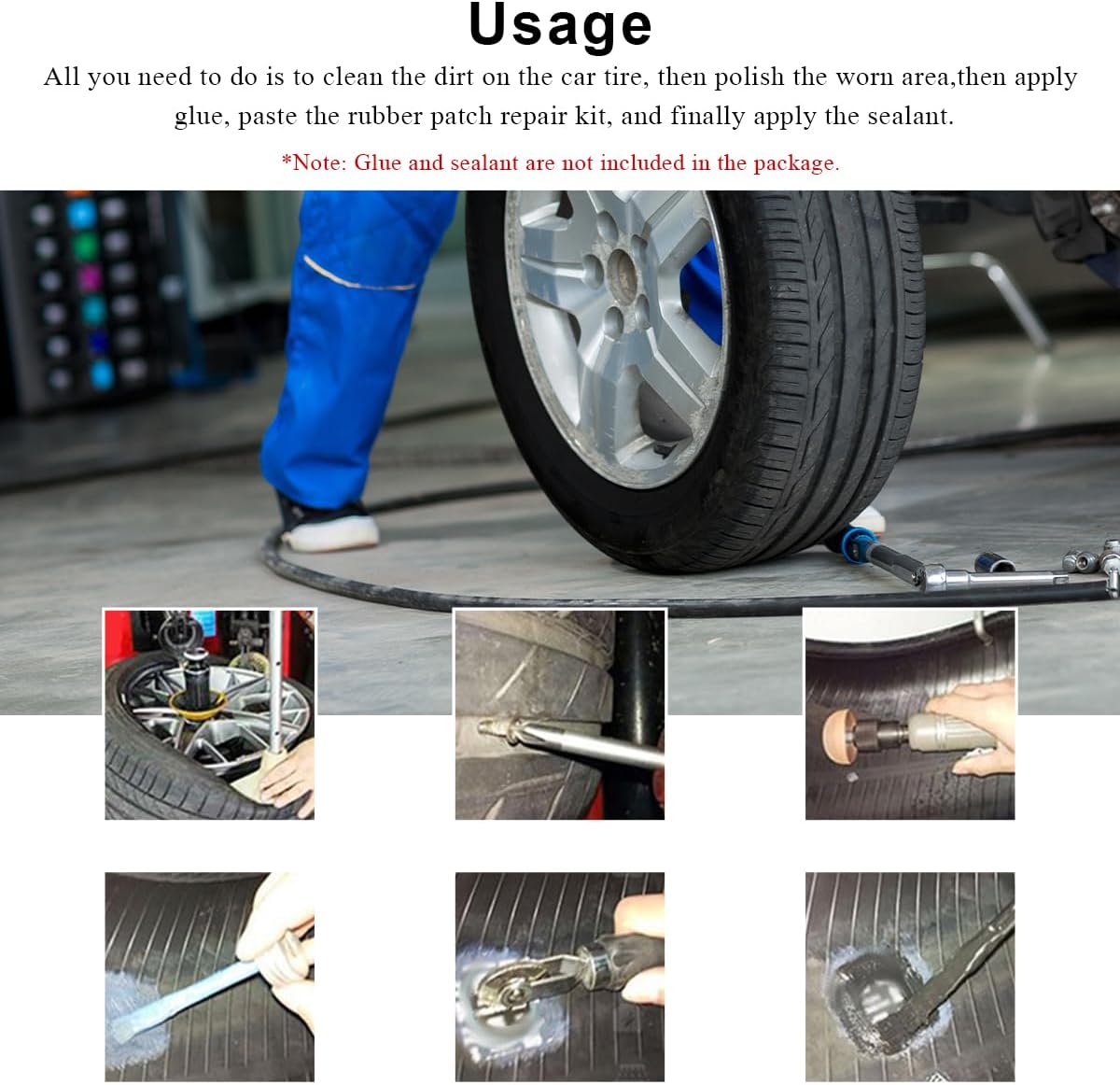 90PCS Tire Repair Patch, 32mm 42mm 58mm Round Tyre Puncture Repair Patch Kit