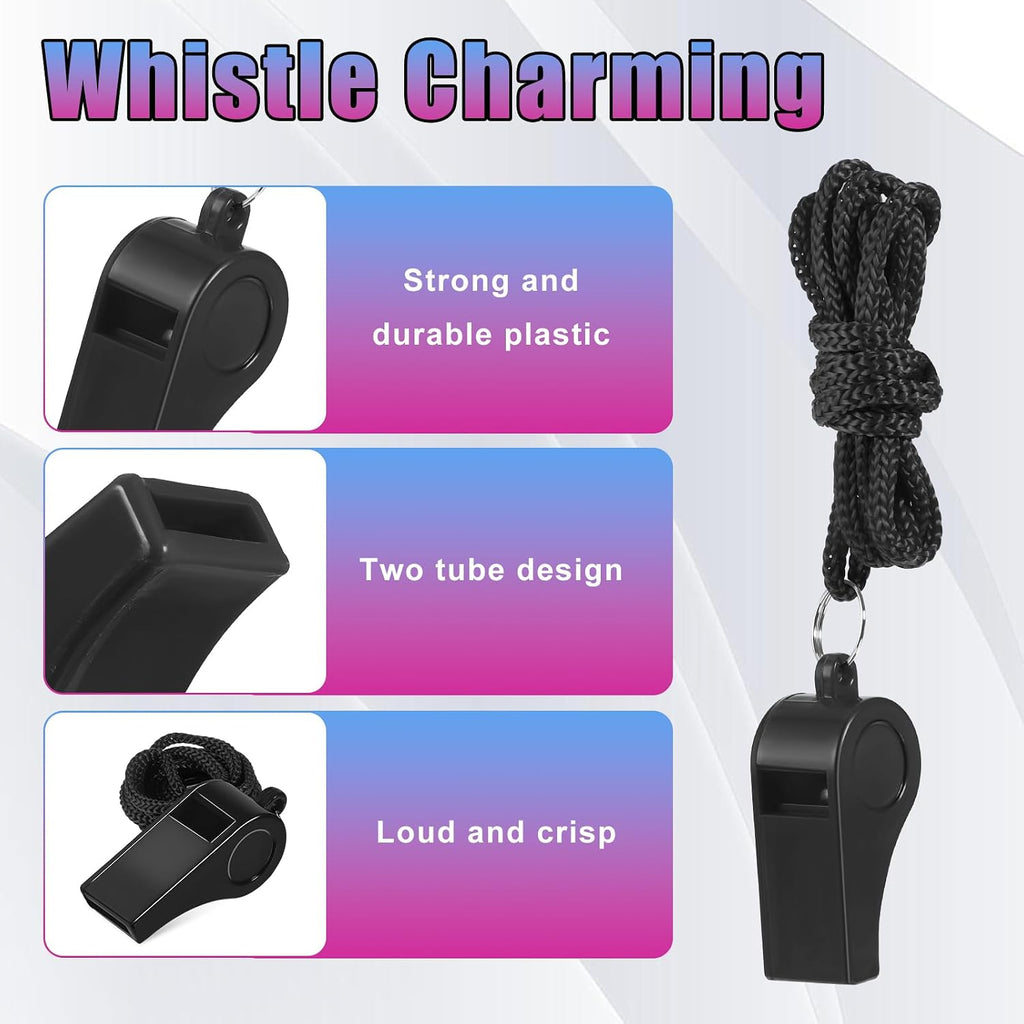 60 Pcs Coach Whistle with Lanyard, Whistle for Coaches