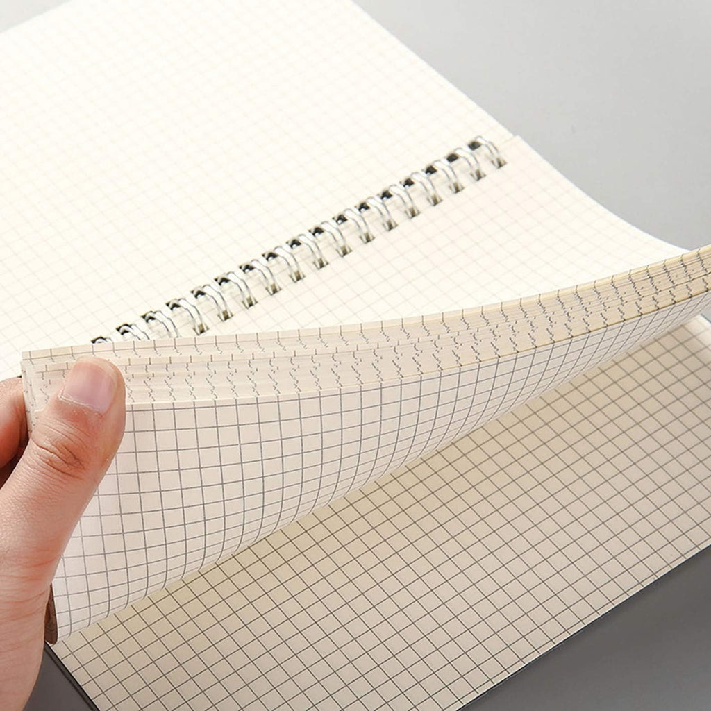 Yansanido Spiral Notebook, 3 Pcs A5 Thick Plastic Translucent Frosting Hardcover Graph