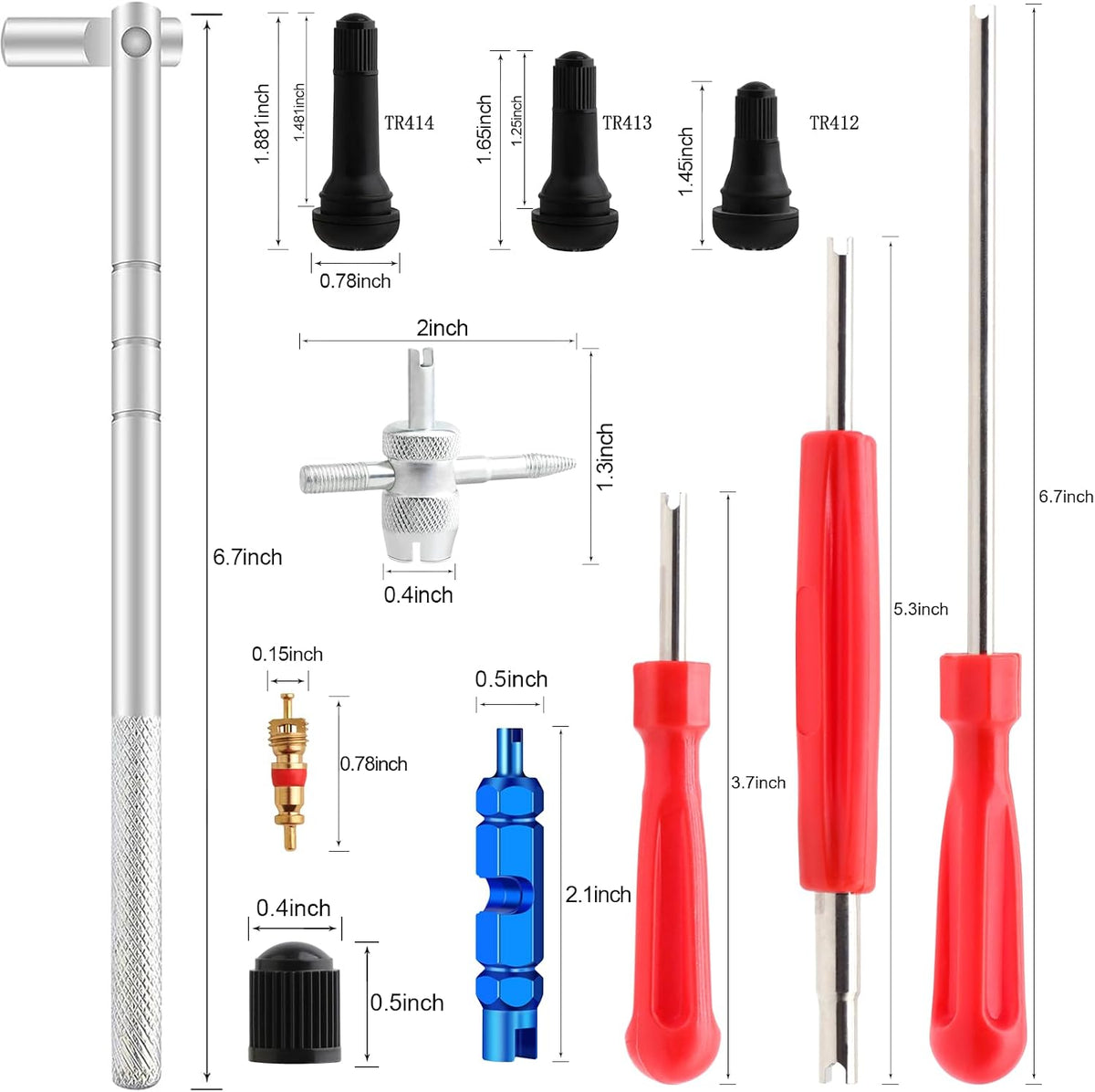 45 PCS Valve Stem Core Removal Replacement Tool Kit
