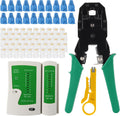 RJ45 Cable Plier and Crimp Tool Kit Pass Through Ethernet Crimper for 8P8C 6P4C 4P4C 4P2C