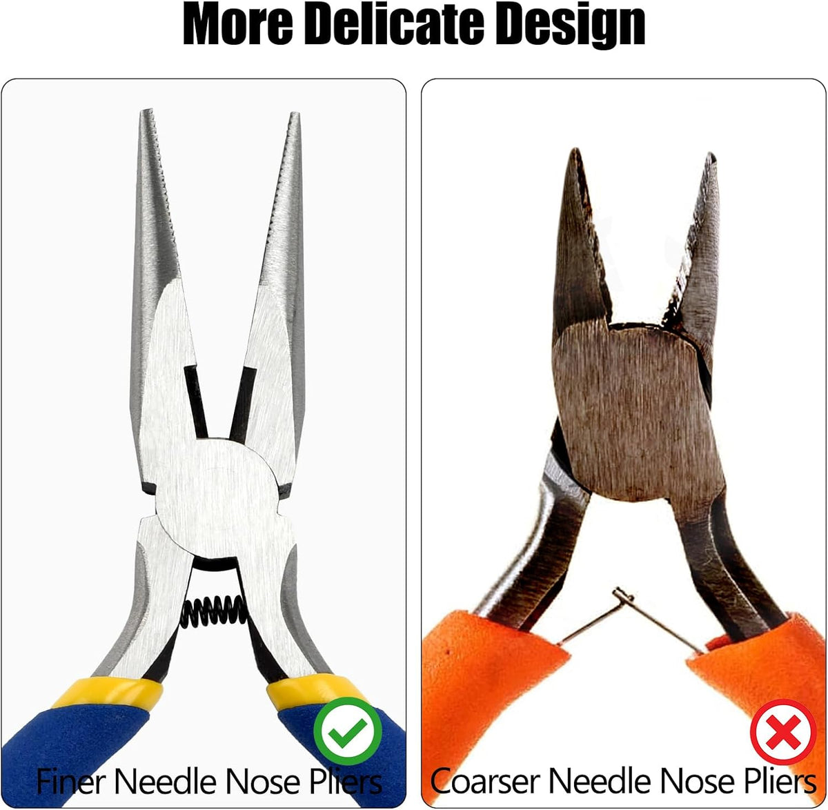 5 Inch Needle Nose Pliers Set, 6 Pack Small Needle Nose Pliers, Jewelry Pliers Set