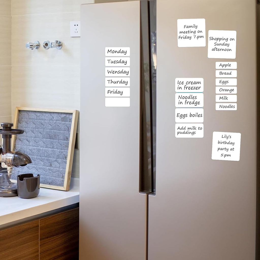 SVNOOC Multi-Use Dry Erase Sticky Notes, Reusable Labels Stickers for Wall Desk Fridge