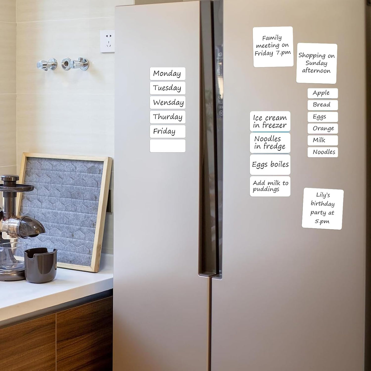 SVNOOC Multi-Use Dry Erase Sticky Notes, Reusable Labels Stickers for Wall Desk Fridge