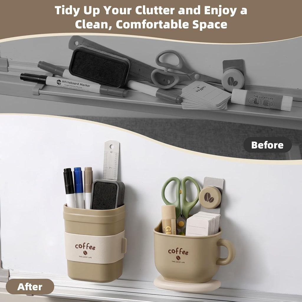 Magnetic Pen Holder 2 Pack, Whiteboard Dry Erase Marker Holder