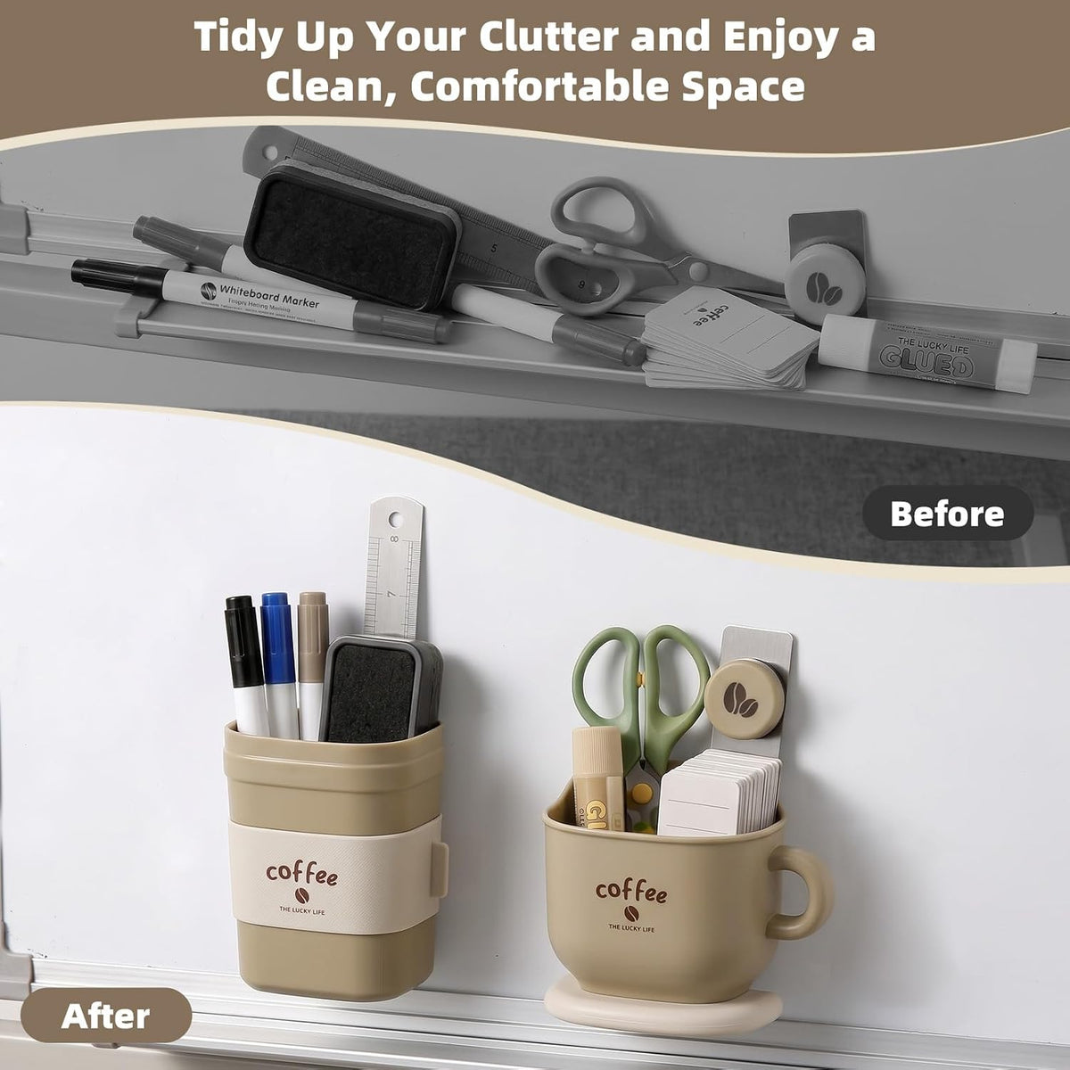 Magnetic Pen Holder 2 Pack, Whiteboard Dry Erase Marker Holder