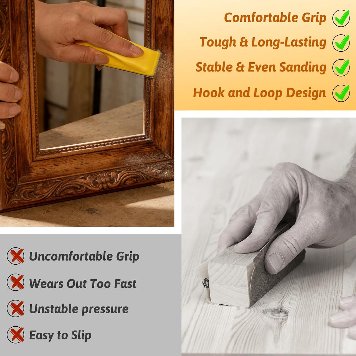 180 PCS Mini Detail Sanding Kit, 80-1000 Grit Sandpaper with Finger Sanding Blocks for