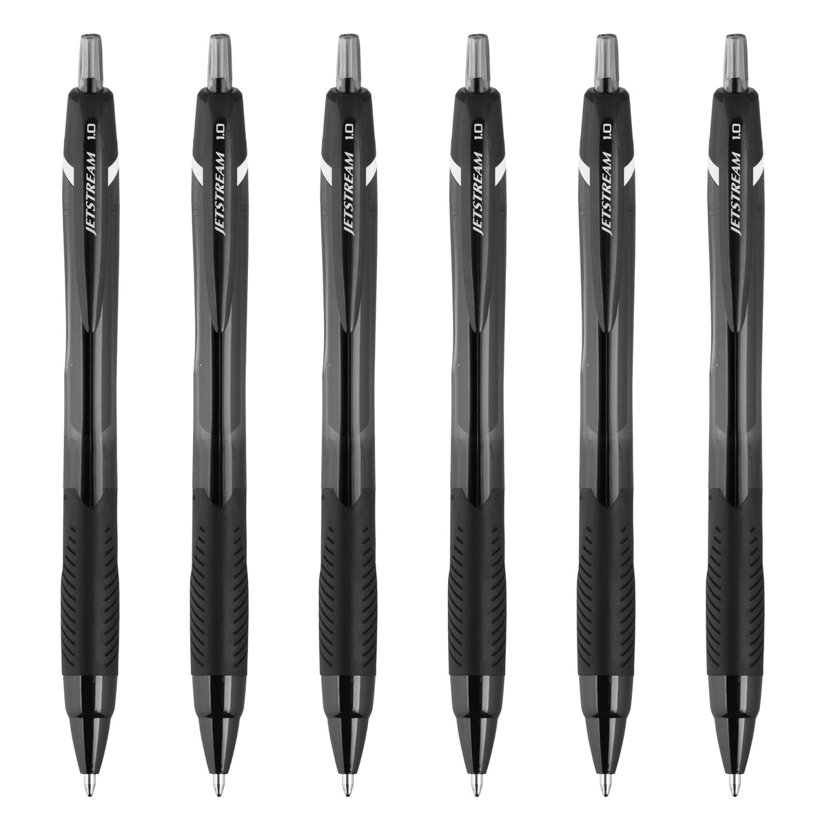Uni-Ball Jetstream Elements Ballpoint Pen, Medium Point (1.0mm), Black Ink, 6 Pens