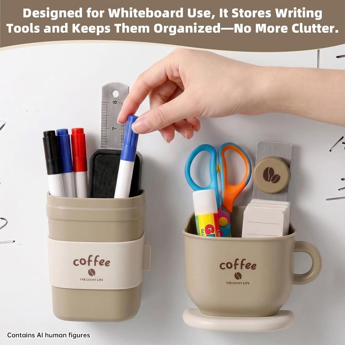 Magnetic Pen Holder 2 Pack, Whiteboard Dry Erase Marker Holder