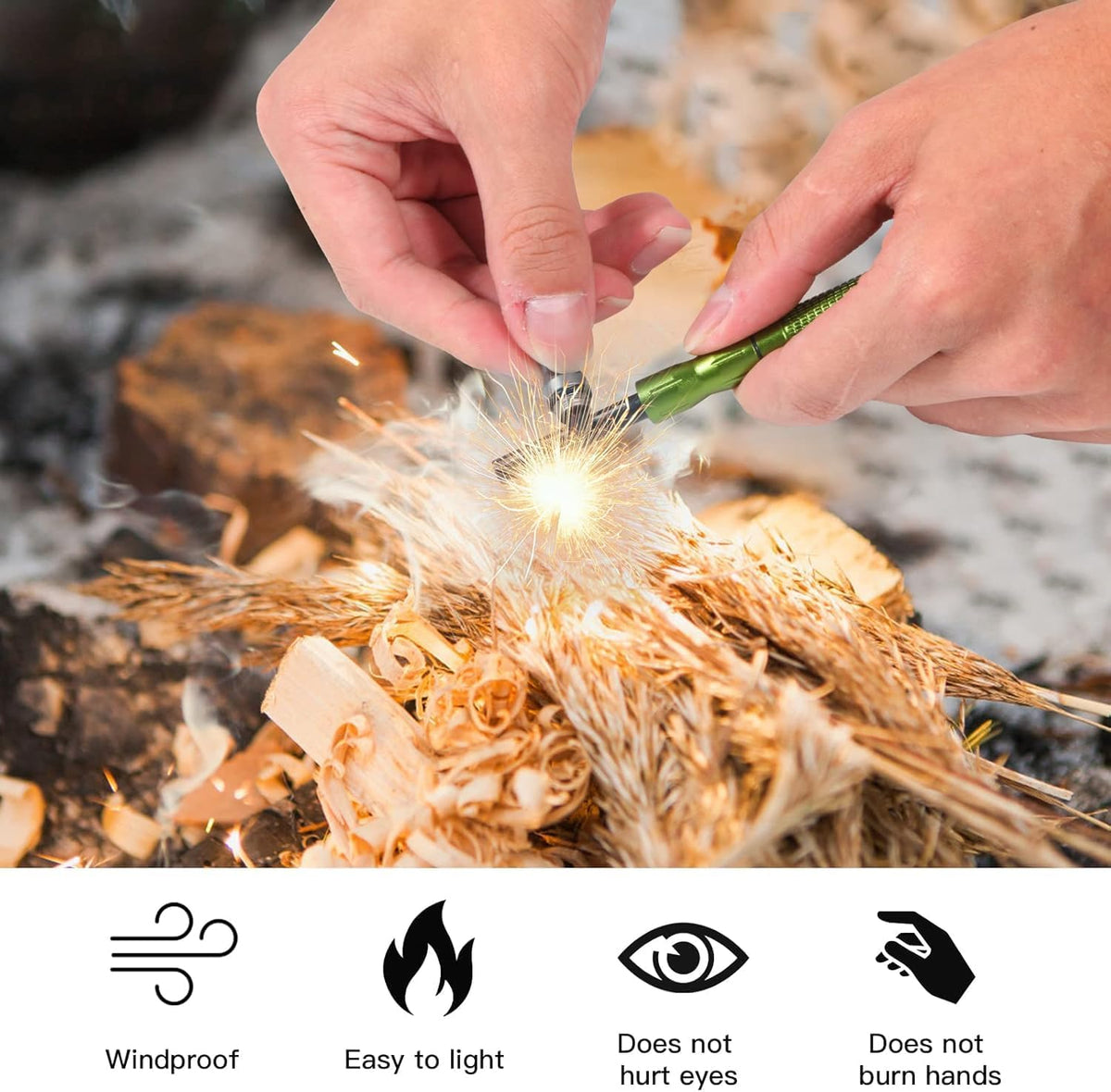 3PCS Ferro Rods - Compact Fire Starter Sticks with Scraper Striker Fire Steel Strikes