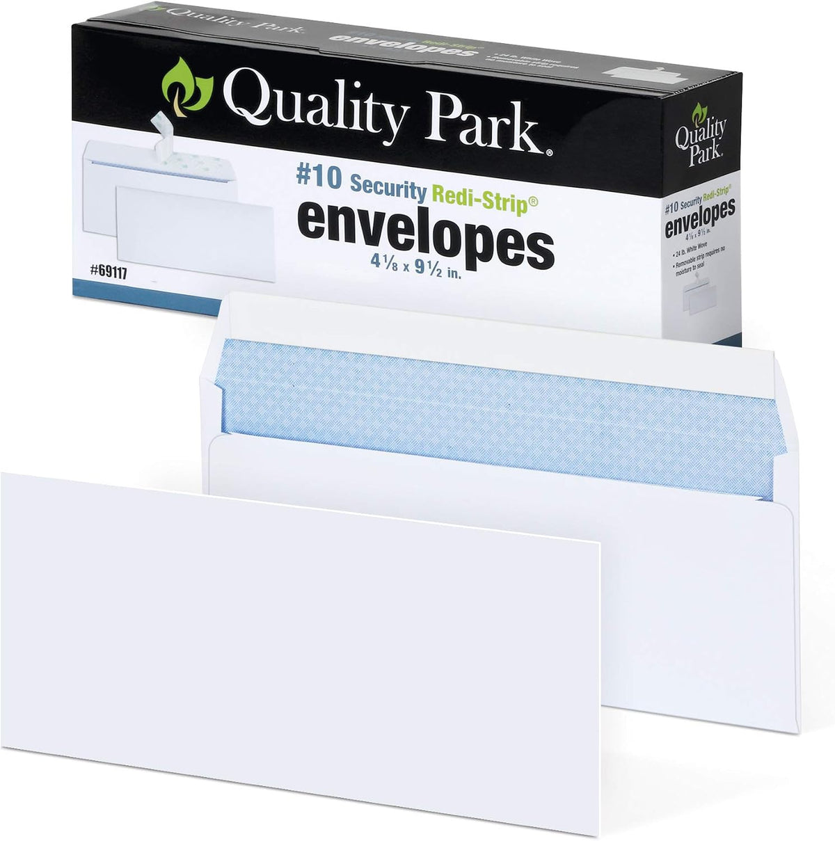 Quality Park Security Envelopes Bundle (6 3/4 and 10) with Redi-Strip Closure