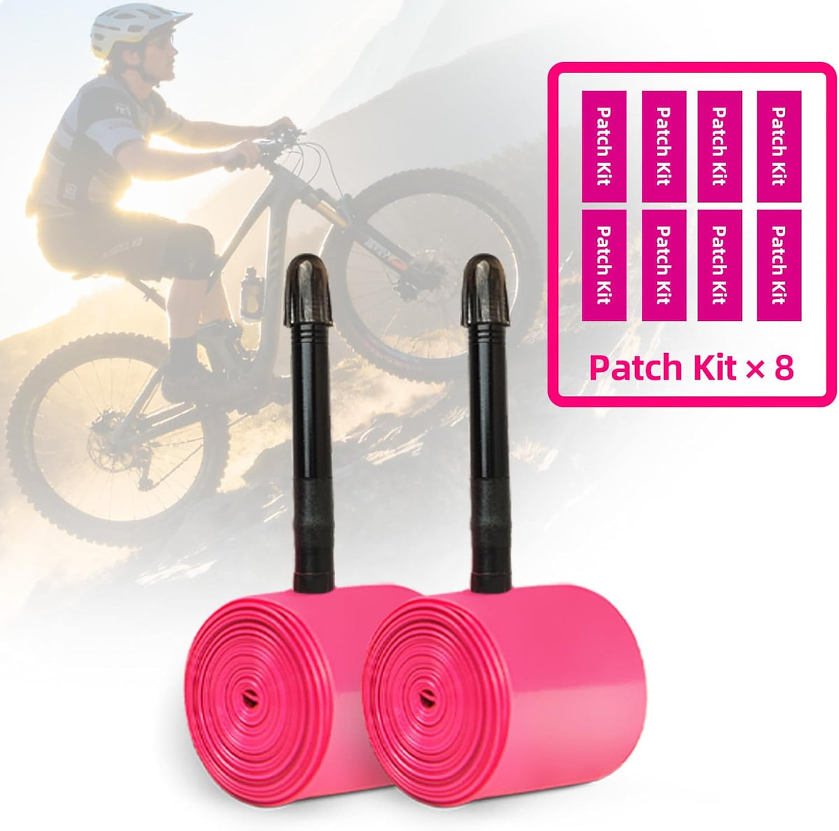 2-Pack TPU Inner Tubes 700Cx18-32C Ultra-Light 24g Bicycle Inner Tube with 45/65/85mm