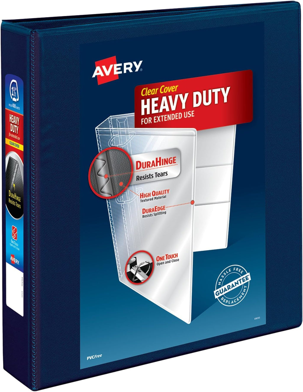 Avery® Heavy-Duty View 3 Ring Binder, 1.5", 1 Navy Blue Binder