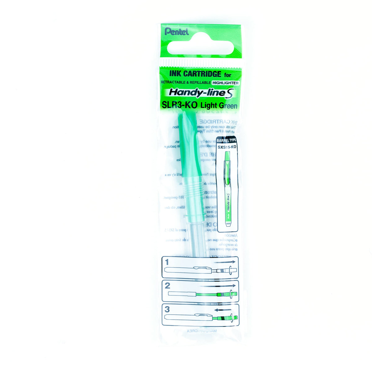 Pentel Refill For Handy-Line S Highlighter, Yellow Ink, Box of 12 (SLR3-G)