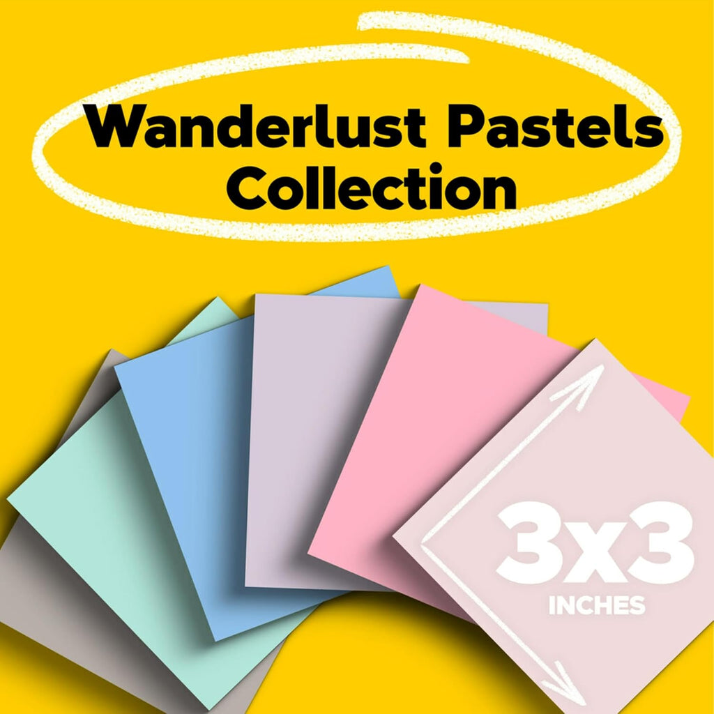 Post-it 100% Recycled Paper Super Sticky Notes, 2X the Sticking Power, 3x3 in