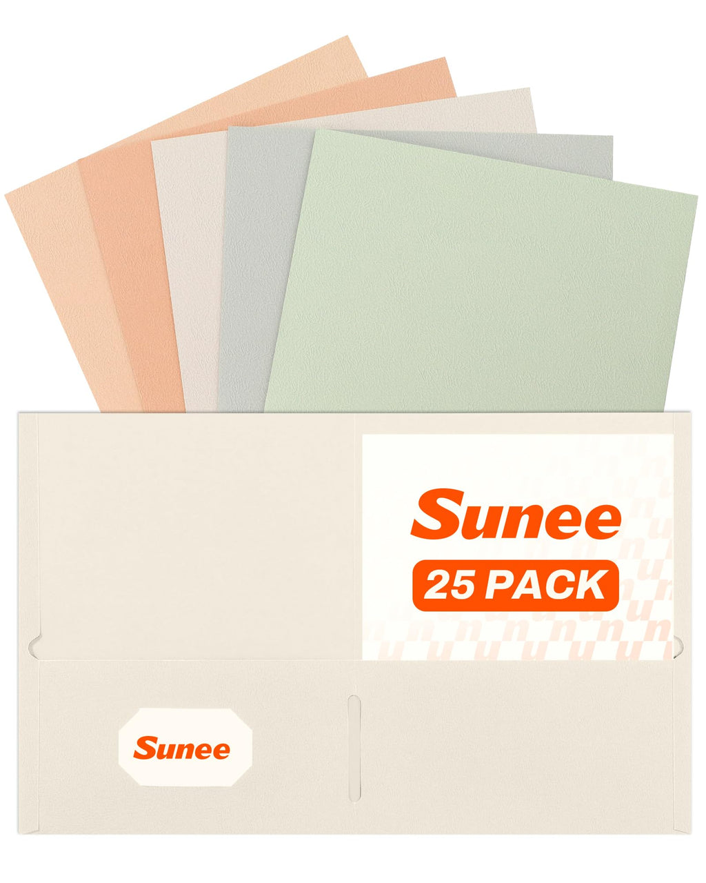 SUNEE Folders with Pockets(25 Pack, Assorted Colors)