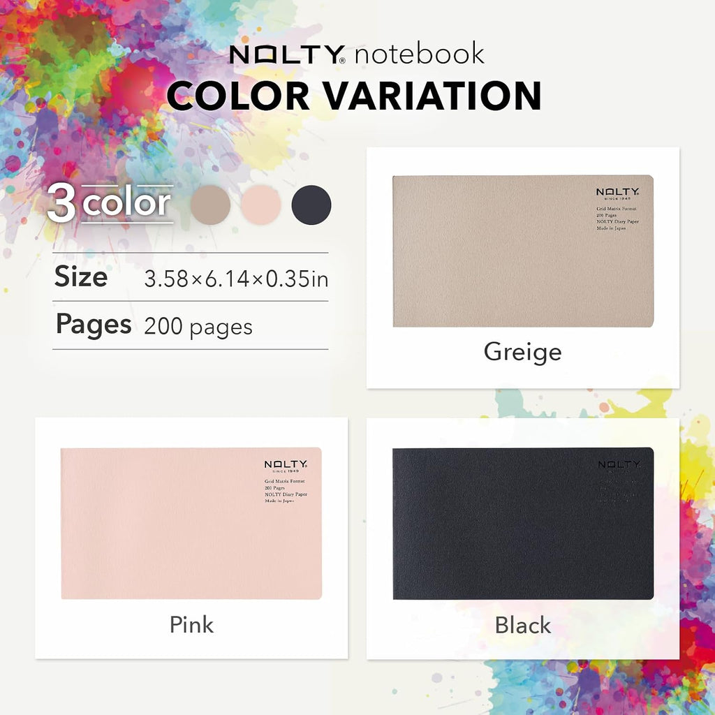 NOLTY NOTE Horizontal Slim Plus Graph Matrix, 3.5mm Grid, Pink, NTY3205