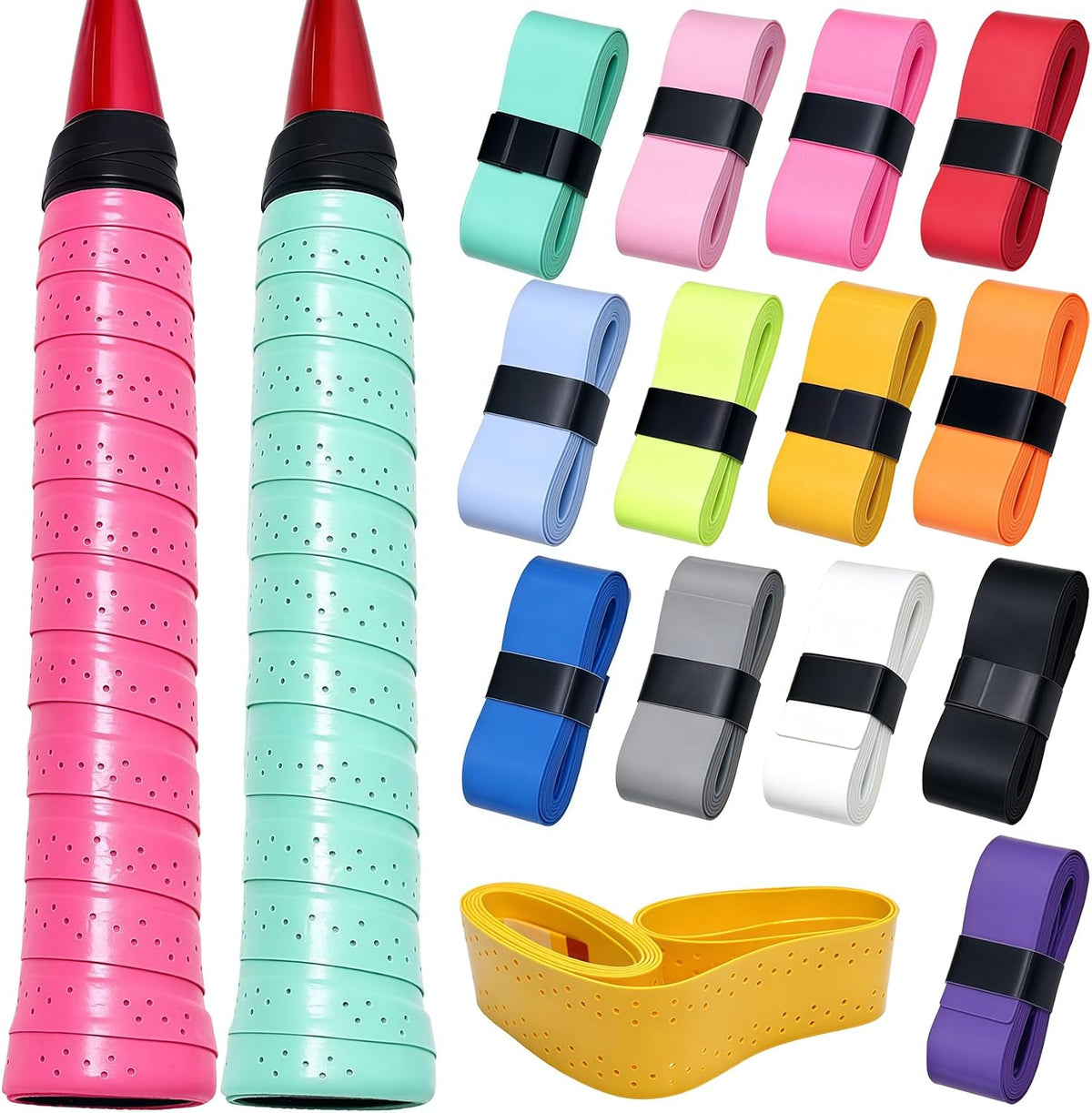 13 Pack Tennis Grip Tape PU Perforated Overgrip for Rackets