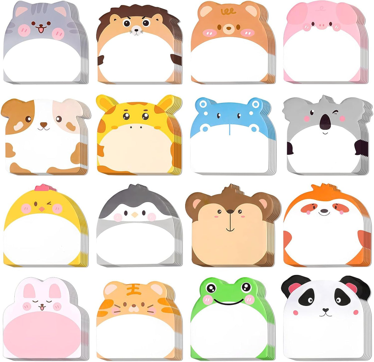 48 Pads 960 Sheets Cute Sticky Notes, Kawaii Fun Animal Sticky Notes Mini Cartoon Notes