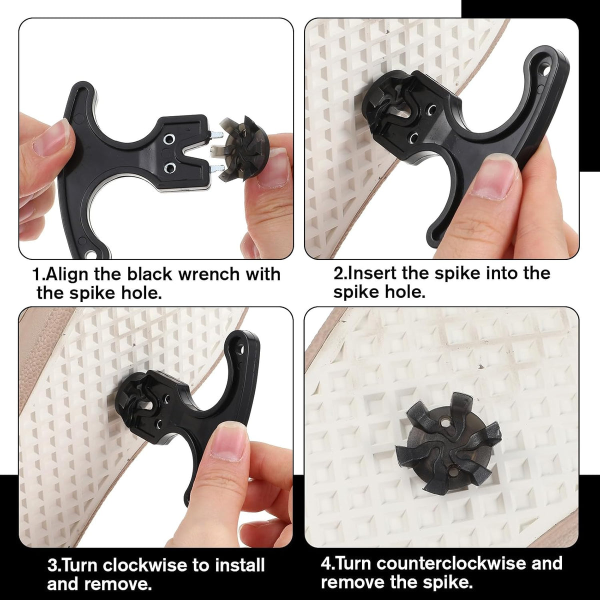 31 Pcs Golf Spikes for Any Shoe Includes 30 PCS Golf Spikes Replacement Black Cleats