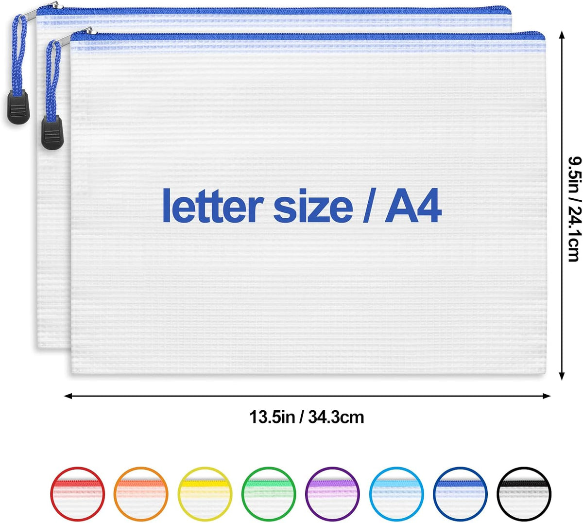 EOOUT 24pcs Mesh Zipper Pouch Bags, for Organizing Storage, Waterproof Zipper Pouches