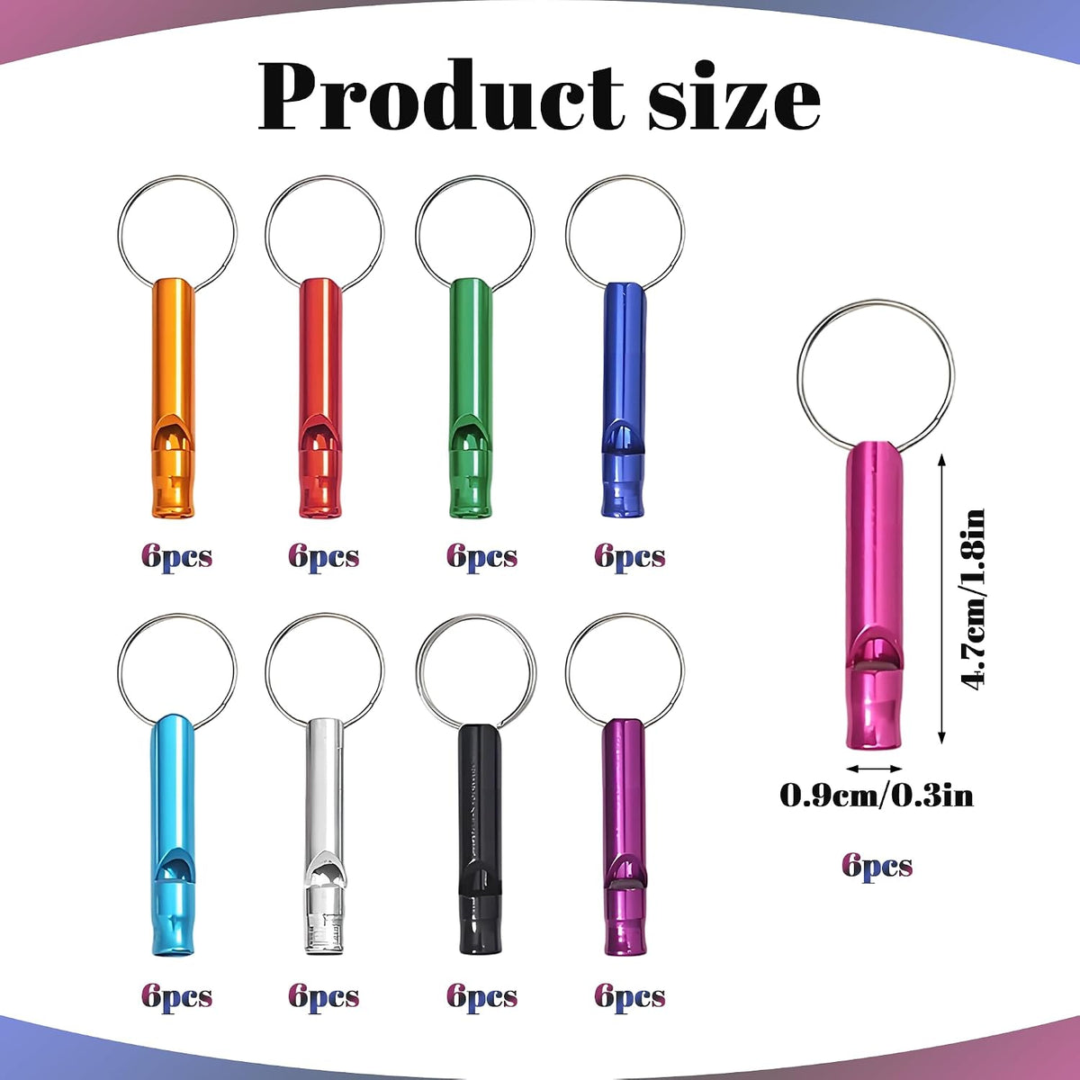 54 Pcs Emergency Whistle with Keychain, Aluminum Emergency Survival Whistle for Camping