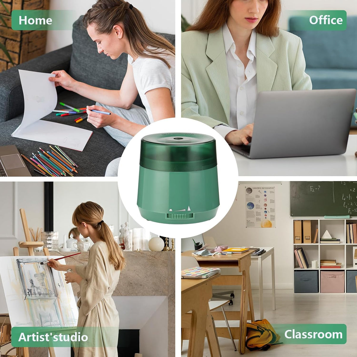 Electric Pencil Sharpener, Dual Power USB Battery Operated