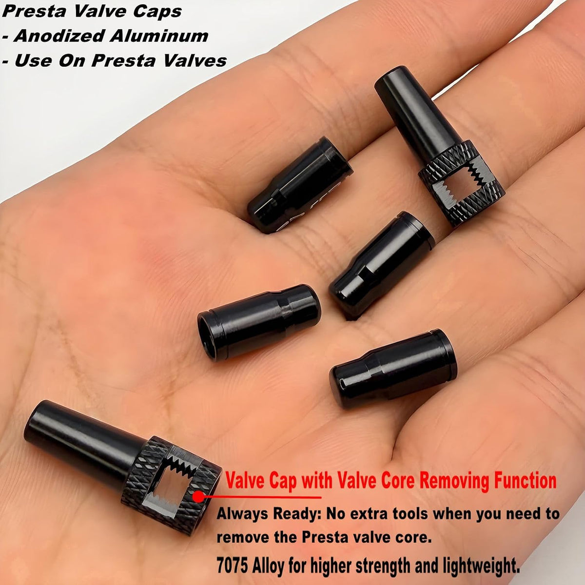 20 PCS Presta Valve Core with Valve Core Remover Tool and Valve Caps Kit