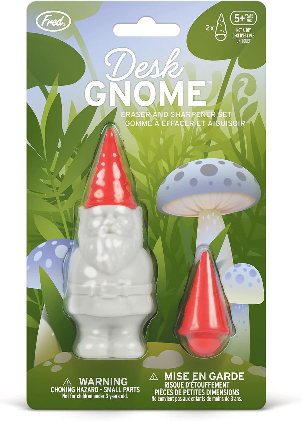 Genuine Fred Desk GNOME, Pencil Sharpener and Eraser Set