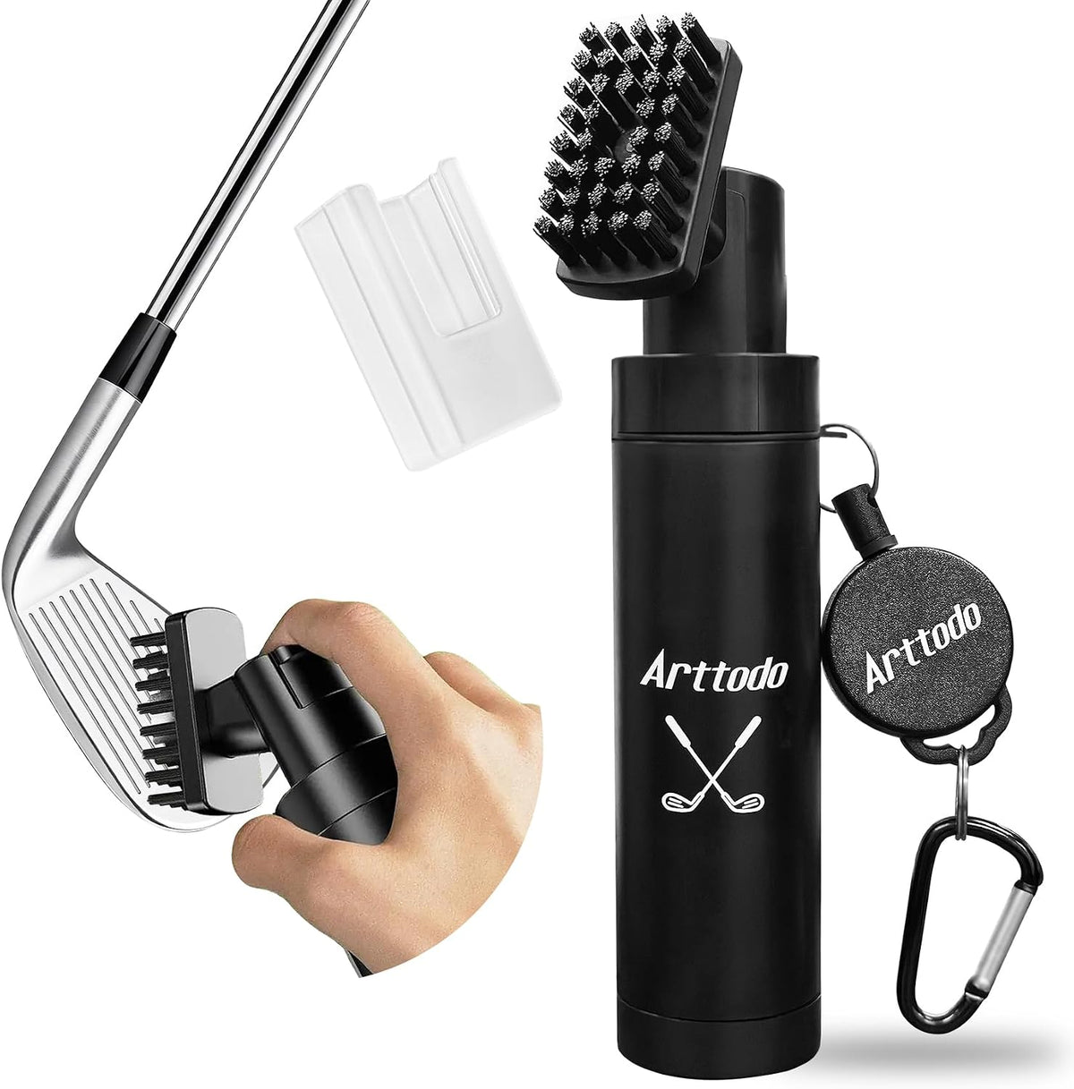 Golf Club Brush Cleaner with Clip, 5 OZ Water Brush with Nylon Bristles