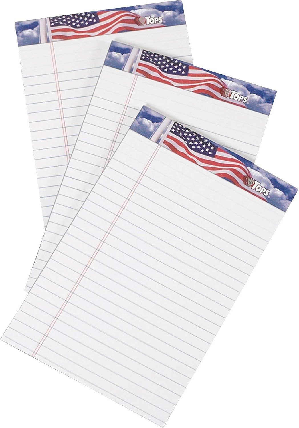 TOPS American Pride Writing Tablet, 5 x 8 Inches, Perforated, White, Narrow Rule