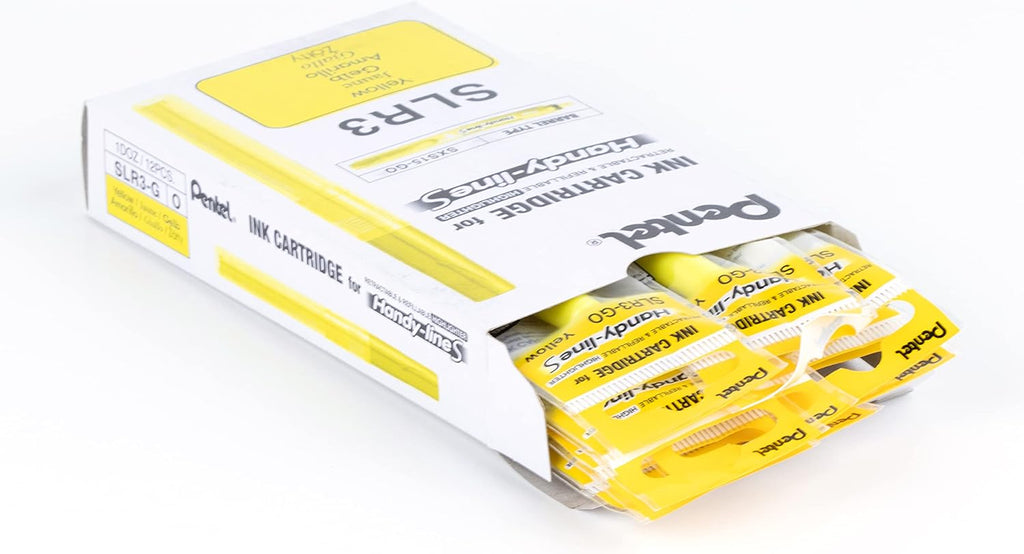 Pentel Refill For Handy-Line S Highlighter, Yellow Ink, Box of 12 (SLR3-G)