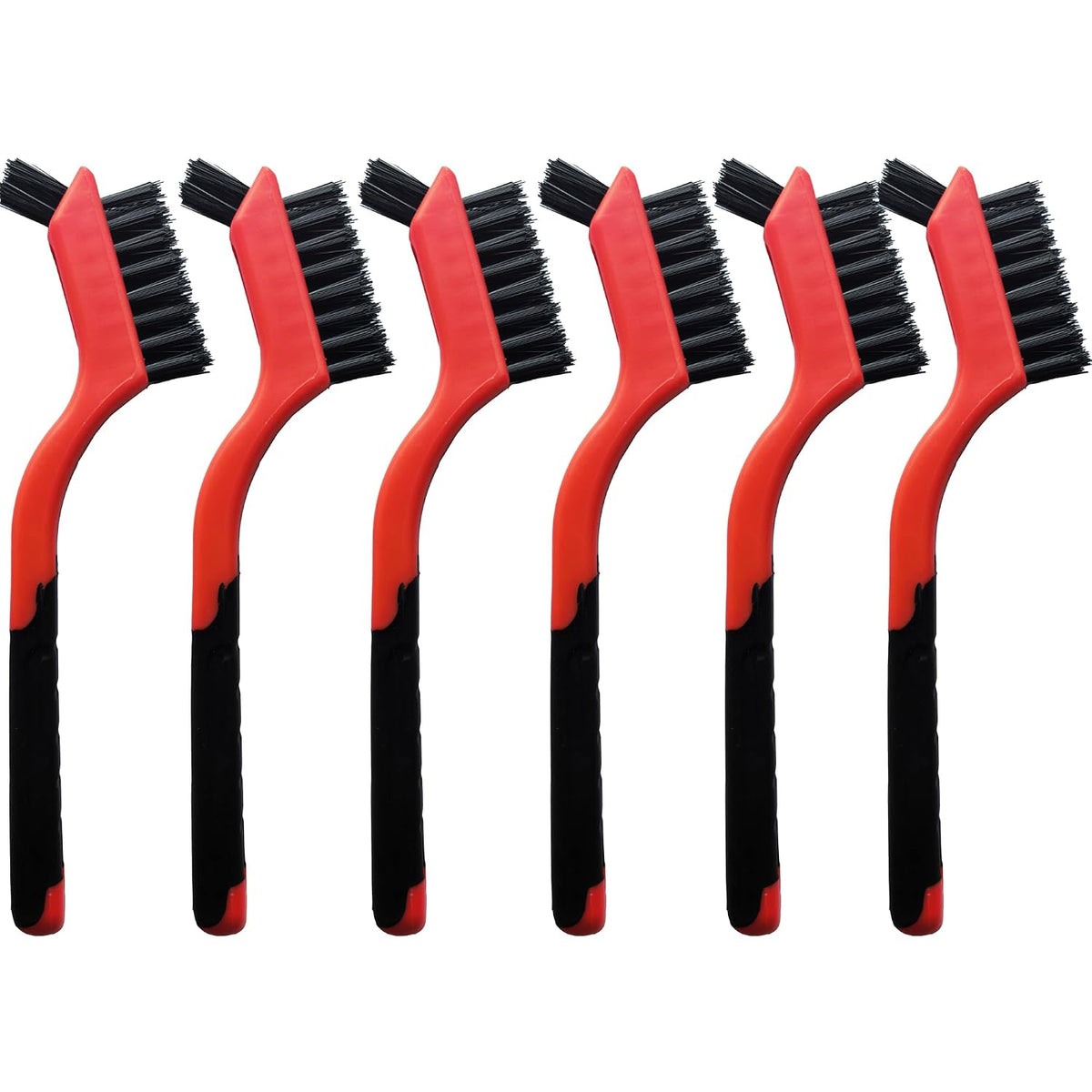 6-Pack Nylon Cleaning Brushes - Non-Scratch Nylon Bristles for Delicate Surfaces & Daily