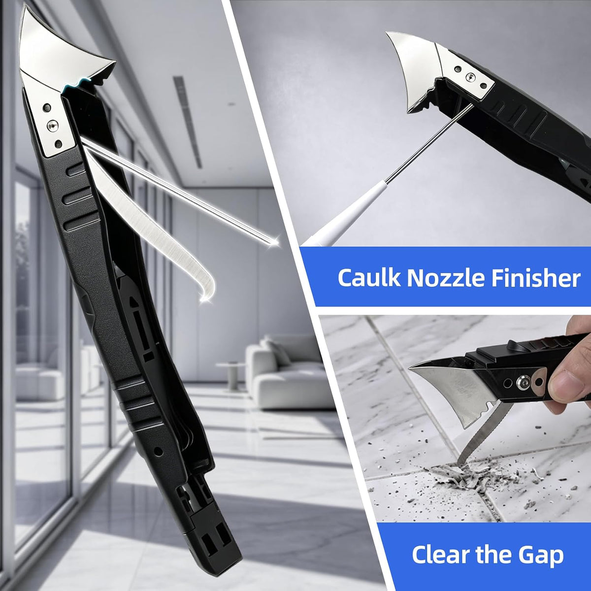 6 IN 1 Caulking Tool, Silicone Caulking Tool & Caulk Remover Tool Kit