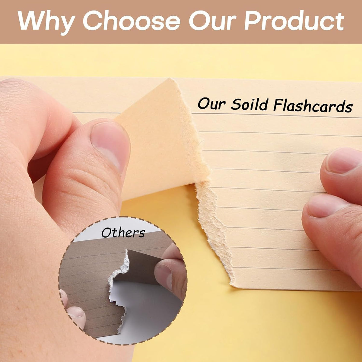 200 sheets 3x5 Index Cards brown Thick Note Cards Soild Flashcards Ruled Flash Cards for