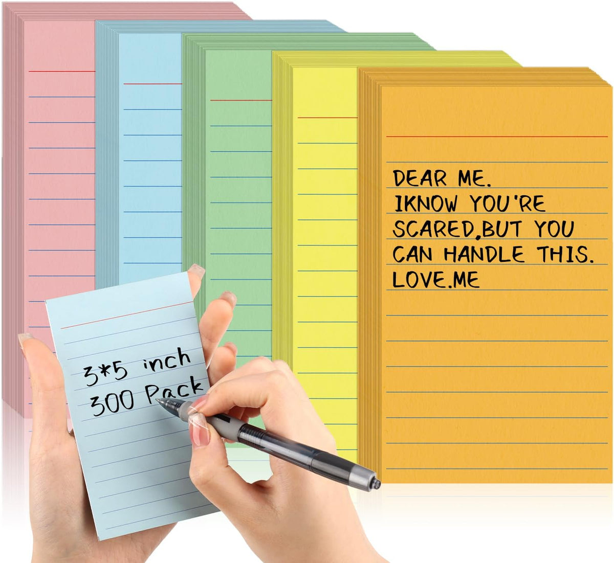 300 Pcs Colored Ruled Index Cards 3x5 Vertical Index Cards Notecards To Do List Cards