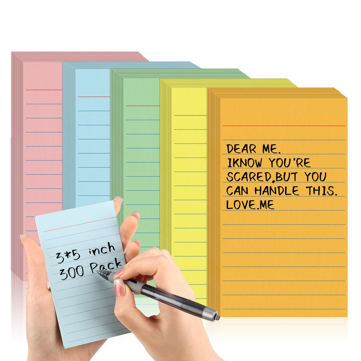 300 Pcs Colored Ruled Index Cards 3x5 Vertical Index Cards Notecards To Do List Cards
