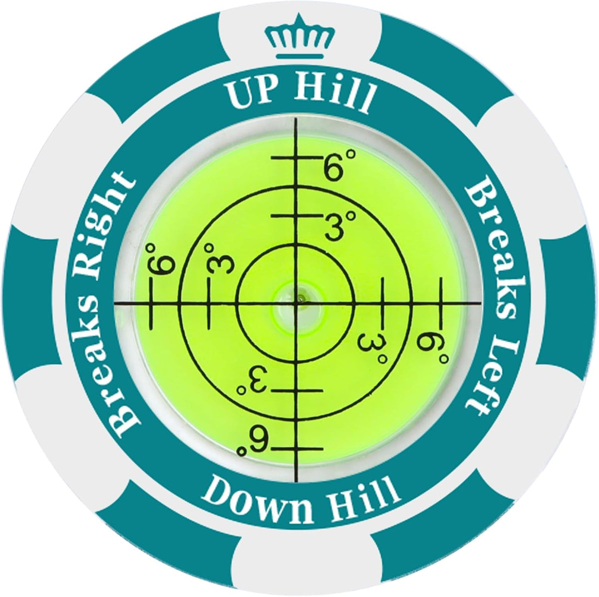 Golf Green Reader, Golf Ball Marker with High Precision Green Reading Aid