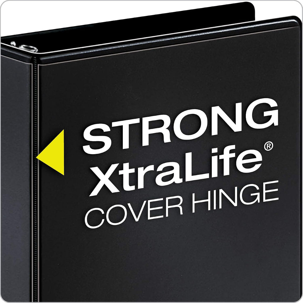 Cardinal Economy 3 Ring Binder, 1 Inch, Presentation View, Black, Holds 225 Sheets